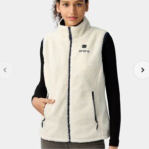 WOMEN'S HEATED RECYCLED FLEECE VEST - IVORY